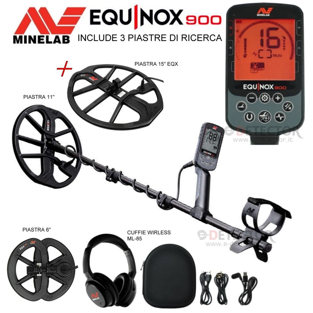 MINELAB EQUINOX 900 CON 3 PASTRE